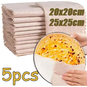 5ชิ้นชุดทำความสะอาดใยบวบธรรมชาติผ้าเช็ดจานแบบไม่ติดผ้าซับน้ำอุปกรณ์ทำความสะอาดแผ่นขัดถู