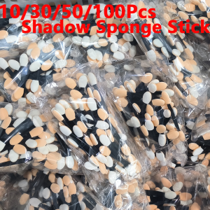 10/30/50/100Pcs Disposable Eye Shadow Brushes Double-end Nail Art Sponge Stick For Beauty Make up/Manicure Clean Applicator Tool