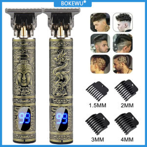 BOKEWU LCD Display Electric Trimmer Shaver Hair Trimmer Barber Razors Shaving Machine for Men