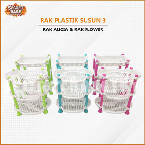 RAK TINGKAT 3 SUSUN - Rak Mini / Rak Bumbu / Rak Kosmetik /Rak Plastik