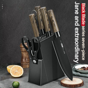 German Kitchen Knife Stainless Steel Chopping Knife Fruit Knife Chopper Boning Knife Black Blade Knife Set