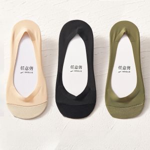 Summer Womens Invisible Boat Socks Silicone Anti-slip Cut-to-fit Low-cut Invisible Cotton High Heel Socks Breathable Comfortable