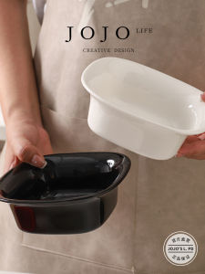 Simple Style Ceramic Bowl with Thick Handle for Snacks Desserts Salad Nordic Style Dining Utensils from Mainland China