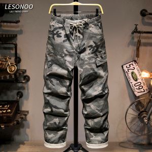 LIANSENNIAO | Quần Dài In Hình Ngụy Trang Thời Trang Có Dây Rút