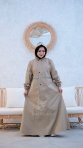 JAS HUJAN MANTEL GAMIS Syari Wanita Muslimah Jumbo Waterproof PVC Anti Rembes By Jas Hujan GRACIO