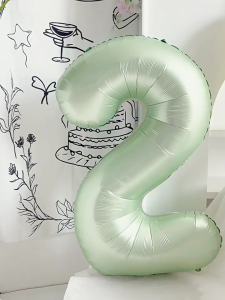 SHUAIAN Balon Foil Angka 32 Inci Jumbo Warna Hijau Zaitun Large Olive Green Number Foil Balloon