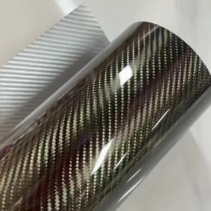 PET Ultra Gloss Chrome 5D Meteorite Grey Carbon Fiber Wrap Vinyl Film Self Adhesive Decal Sticker Automotive Car Wrapping Foil