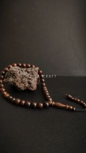 Tasbih Kayu Gaharu Oval 33 Grade A Superking Asli Kalimantan Langka