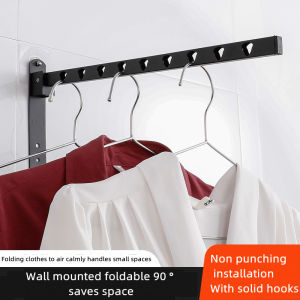 304 stainless steel folding drying rack from perforated toilet indoor multi-purpose clothes-horse balcony clothes Durable with good support