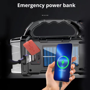 Ligghig Đèn Pin Năng Lượng Mặt Trời Ngân Hàng Powe-r Đèn Lồng LED Cắm Trại Có Thể Sạc Lại IP44 Đèn Pin Chống Thấm Nước Cho Cơn Bão Khẩn Cấp Đi Bộ Đường Dài Tại Nhà