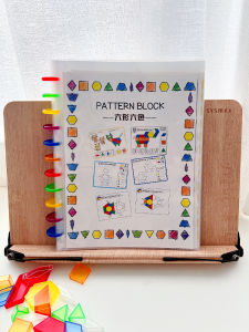 Early Education Reggio Puzzle Toy Rainbow Transparent Geometric Blocks Colored Teaching Aids Hexagonal Three Dimensional Rectangular
