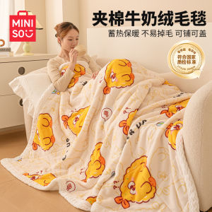 Thick Coral Fleece Blanket Winter Nap Sofa Cover Office Use Milk Velvet Shawl Blanket Cartoon Design Polyester Fiber