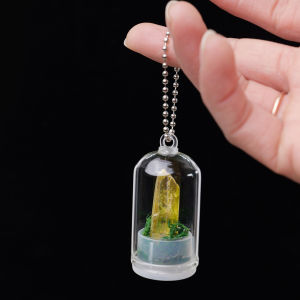 1PC Natural Crystal Mineral Specimen Collection Bottle Pendant Rose Quartz Healthy Raw Stone Energy Quartz Home Decoration Gift