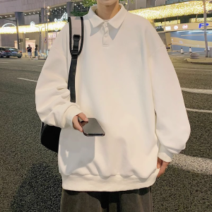 เสื้อฮู้ดคอปกพับสไตล์อเมริกันย้อนยุคหลวมๆ สำหรับผู้ชาย ฤดูใบไม้ผลิและฤดูใบไม้ร่วง 2025 ใหม่ เสื้อคลุมกันหนาวสไตล์วิทยาลัยทันสมัย