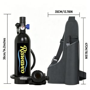 Riswaveo Mini Scuba Tank với 1L Công suất phổi Tank Dive xách tay phổi cho lặn và dưới nước thở