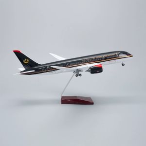 1:130 Scale Aircraft Model 43CM Royal Jordanian Air B787 Airlines With Wheel Diecast Resin Miniature Airplane Collection Display