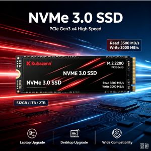 Kuhazenn M.2 2280 NVMe SSD PCIe 3.0 Internal Solid State Drive Read 3500MB/s Write 3500MB/s For Laptop Desktop PC 512GB 1TB 2TB
