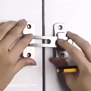 Gesper Alat Keamanan 90 Derajat 1 Buah Tombol Lemari Baja Tahan Karat Dorong Geser Tarik Kunci Pintu Rumah Mia