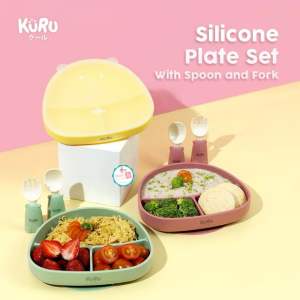 KURU Baby Silicone Suction Plate Set | Piring Makan Bayi Anak | Kotak Makan Bayi | Lunch Box