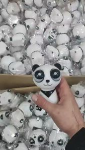 Cute staring panda decompression toy funny hand pinching decompression vent doll creative cute cartoon toy