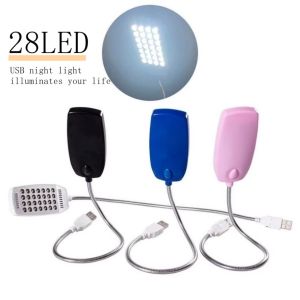 4 Colors 28LEDs USB Switch LED Light Flexible Metal Lamp Tube Book Reading Lights for Notebook Furniture Essentials Super Bright