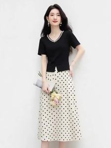 La Chapelle | Đầm Bộ Chấm Bi Phong Cách Pháp Giúp Giảm Cân