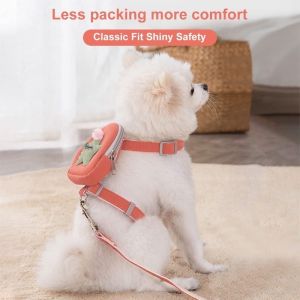 Traction Rope Chest Strap Rope HarnessDog Harness Cat Dog Star Pattern Embroidered Chest Strap Pet Backpack Harness Traction Rope Dog Supplies