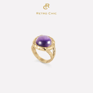 Retro Style Floral Amethyst Ring