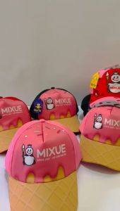 Topi anak mixue topi anak perempuan motif ice cream lucu kekinian