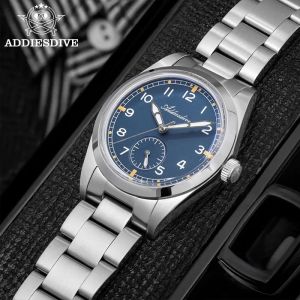 ADDIESDIVE Mens Quartz Watch 36mm Super Luminous Waterproof 100m Bubble Mirror Glass Watches Luxury Stainless Steel Wristwatch