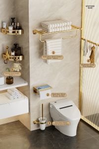 Bathroom Shelf Towel Rack Integrated 304 Stainless Steel