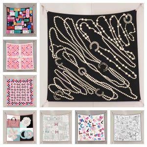 Small Fragrance Style Silk Scarf 90x90 Large Square Shawl Painting Frame Chest Wrap Diagonal Pattern Multifunctional Scarf