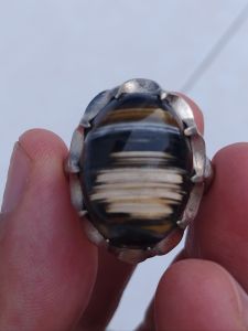 CINCIN BATU AKIK KARANG NUNGGAL MOTIF UNIK ORIGINAL CAKEP