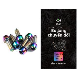 6 Chiếc M6x18mm Thép Không Gỉ Phanh Xe Đạp Caliper Bu Lông Đầu Tròn Xe Đạp Phanh Đĩa Vít Gắn Xe Đạp Linh Kiện Thay Thế