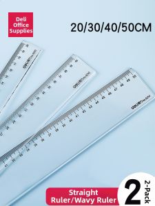 deli | Transparent Straight Ruler Drawing Waves Curves Drafting Scale