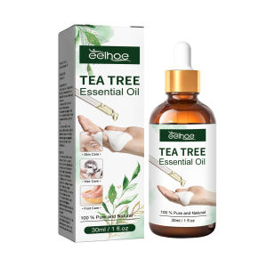 Eelhoe Tea Tree Essential Oil Repair Hair Facial Foot Care Moisturize Dandruff Itching Improve Scalp Smooth Hair Skin Massage Essence Tree Tea Oil Drops Activate Skin Cells Pore Shrinkage Essential Oil