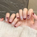Yunxi Sunset Gold Pure Handmade Manicure Wear Nail Autumn and Winter Fancy Finished Cat Eye Short Nail Patch. 