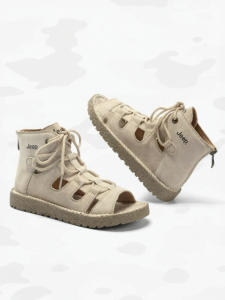 Jeep | Flat High Top Retro Design Hollow Out Roman Sandals