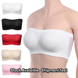 Ecoparty Women Seamless Strapless High Elastic Wrapped Invisible Strapless Chest Wraps Tube Tops