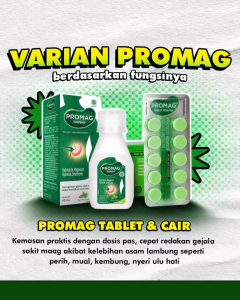 Promag All Varian Suspensi 60 ml Promag Suspensi 10 ml Promag Herbal 15 ml dan Promag Tablet Kunyah 10 tablet Mengurangi Gejala Yang Berhubungan Dengan Kelebihan Asam Lambung Tukak Lambung Gastritis Dan Tukak Usus Dua Belas Jari