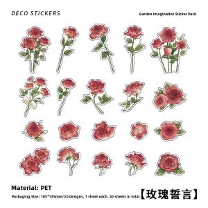 Gimue | Retro Rose Pet Hand Account Stickers DIY Decoration Materials