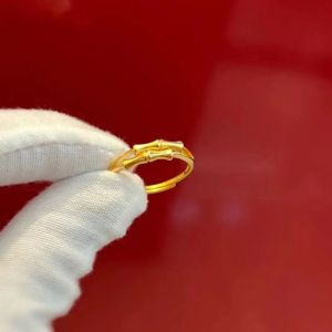 Simulated Vietnam Alluvial Gold Gold Plated Female Ring Open Mouth My Live Stories Bread Clover Ring No Color Fading Ring Tide