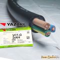 YAZAKI สายไฟ VCT-G  2c+G  x 4/4 sqmm  450/750V  FLEXIBLE CONDUCTOR PVC WITH GROUND  VCT-G สายอ่อน  2c +G (3c)  (มีสายกราวน์ เขียว/เหลือง ) ขนา ด 2 x 4/4 sqmm สายกราวน์ สายไฟฟ้า สายไฟอ่อน 2x4 สายฝอย 2 x4 สายไฟคู่ สายไฟสีดำ สาย VCT 2x4 ยาซากิ. 