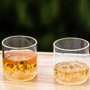AmoKi 180ml Japanese Style Transparent Glass Cup Whisky Wine Heat Resistant Glass Mug