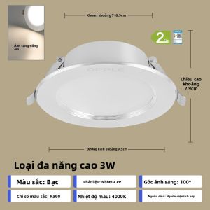 OPPLE | Đèn Downlight Nhôm Bạch Kim Cao CRI Không Ánh Sáng Chính
