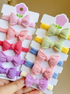 High Elasticity Child Hair Ties Butterfly Knot Colorful No-Seam Ponytail Holder Girls Hair Bands Accessories Korean Style