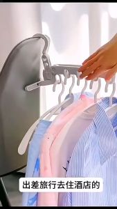 [SG READY STOCK] Folding Travel Hanger Multifunction Clothes Rack 5-Hole Hotel Indoor Clothes Hanger Hook Hole Rack