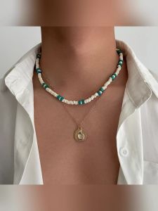 Ingemark | Ingemark 2 Cái/bộ Boho Hạt Gỗ Có Thể Điều Chỉnh Dây Chuyền Vòng Cổ Nam Vintage Ốc Xà Cừ Mặt Dây Chuyền Choker Mùa Hè Thời Trang Phụ Kiện Trang Sức