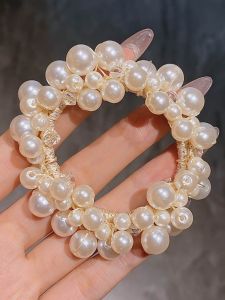 Elegant Pearls Hair Ties Bracelets Dual Use Flower Hair Bands Luxury Hair Bands for Girls Hair Accessories Hairband Bracelet