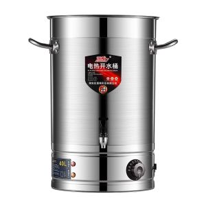 Stainless Steel Electric Heating Barrel Large Capacity Constant Temperature Magnetic Stove for Commercial Use Soup Pot Bathing